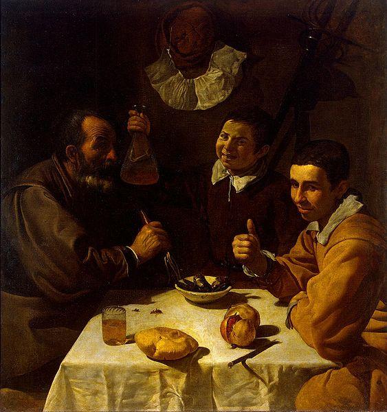 Diego Velazquez Drei Manner am Tisch Sweden oil painting art